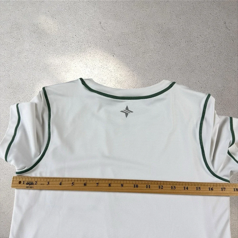 Tuckernuck Tennis Sport Dress White Green Trim Front Pocket Preppy Sz Small